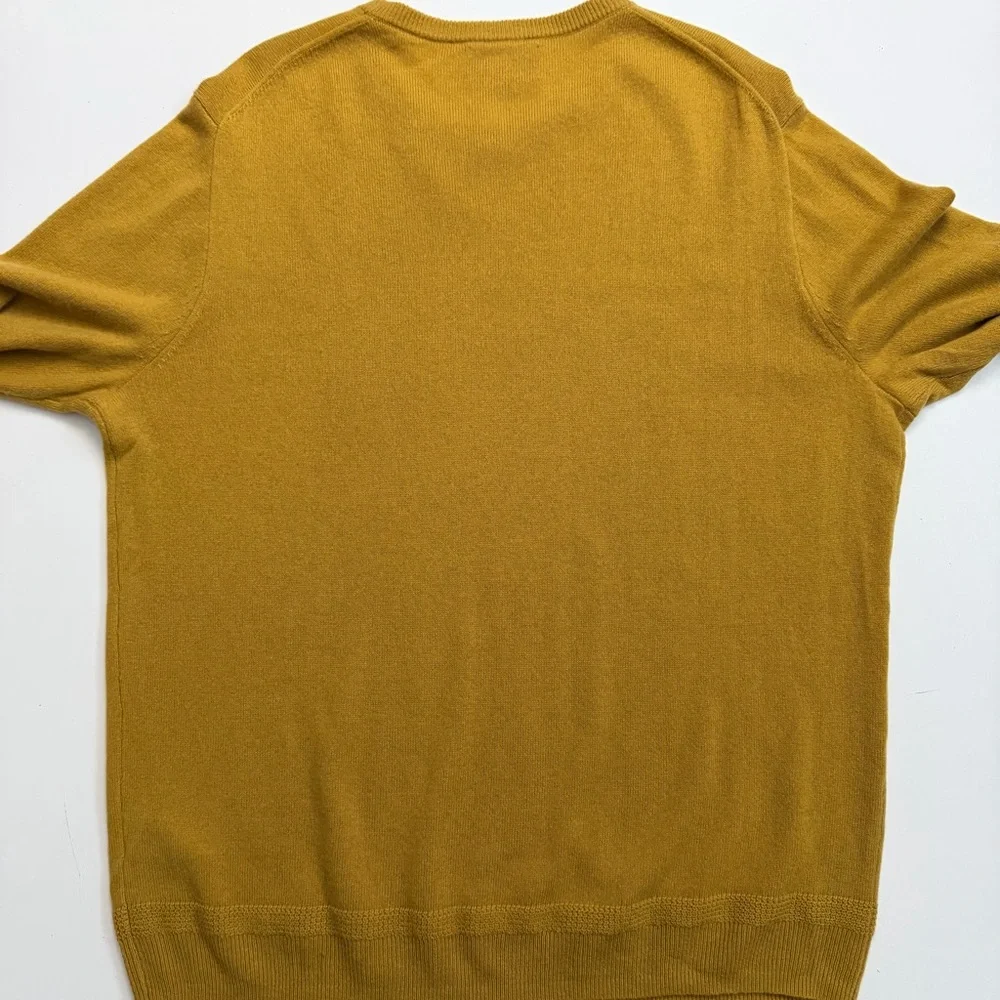 J. Crew 100% Cashmere Sweater Crewneck Elevated Basic Soft Golden Mustard Yellow